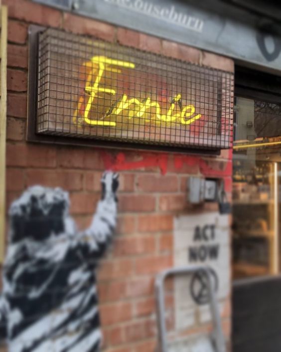 Ernie Ouseburn traditional caged neon sign
