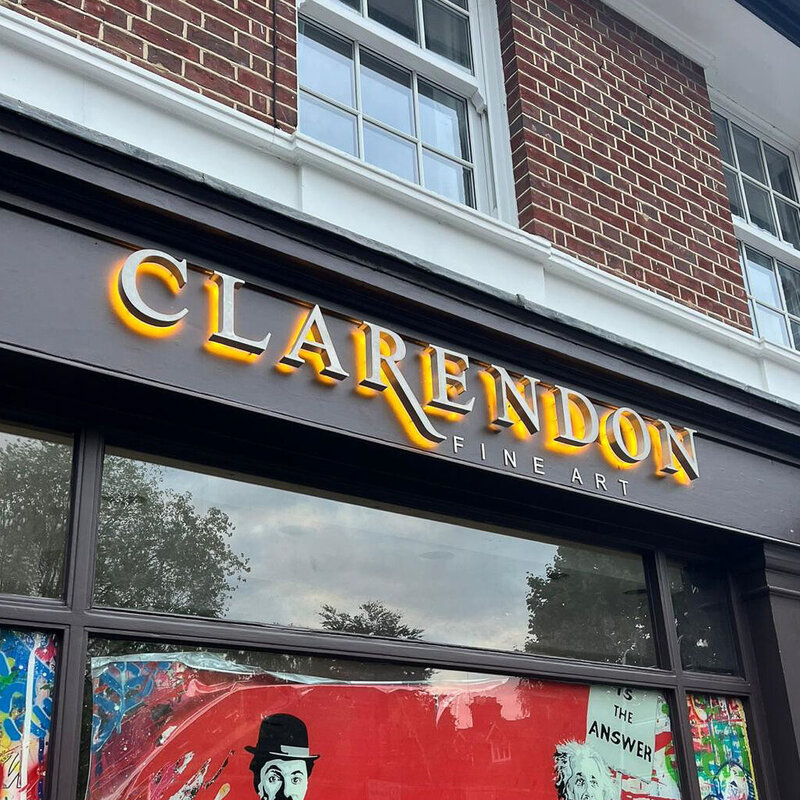 Art Gallery Signs - External halo-illuminated built up signage for Clarendon Fine Art