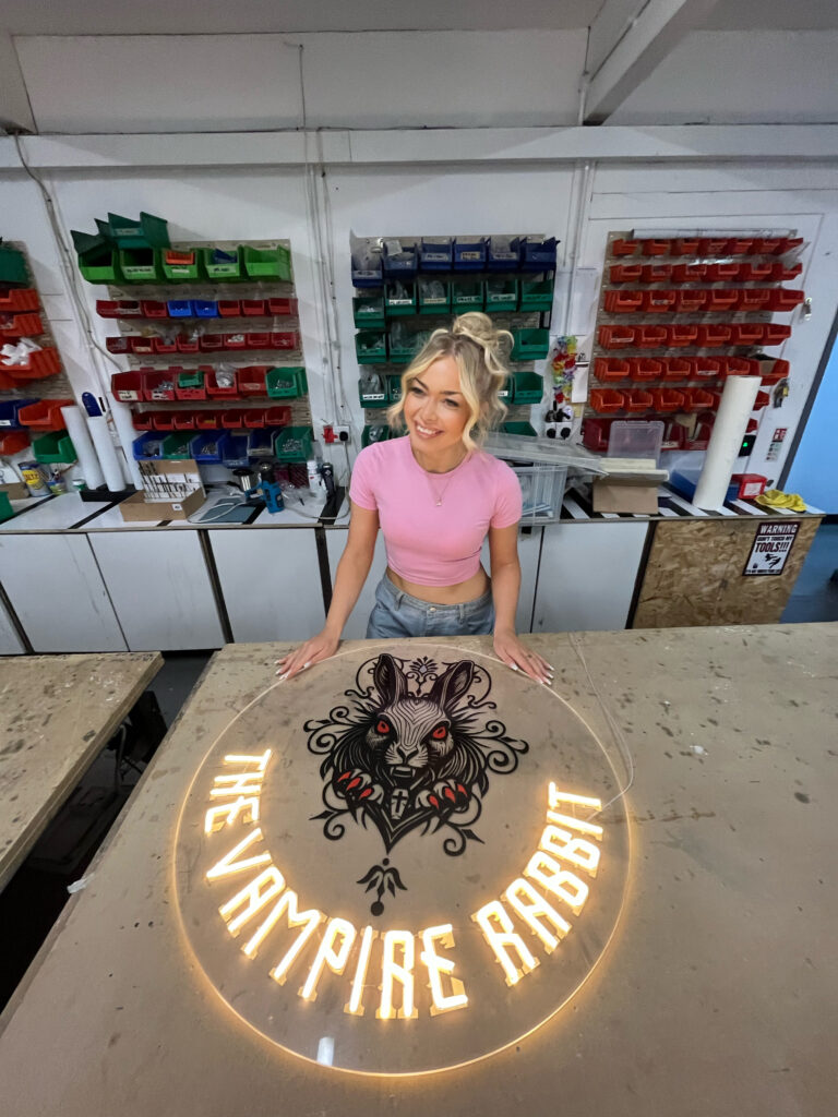 vampire rabbit newcastle bar led neon sign